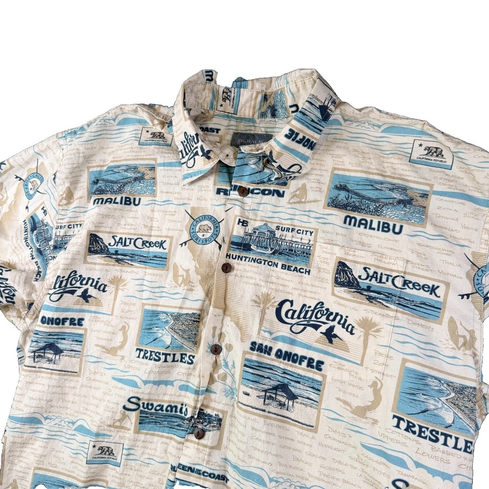 Vintage High Seas Trading Co Hawaiian Shirt Mens XL Multi Cotton Button‎ Front
